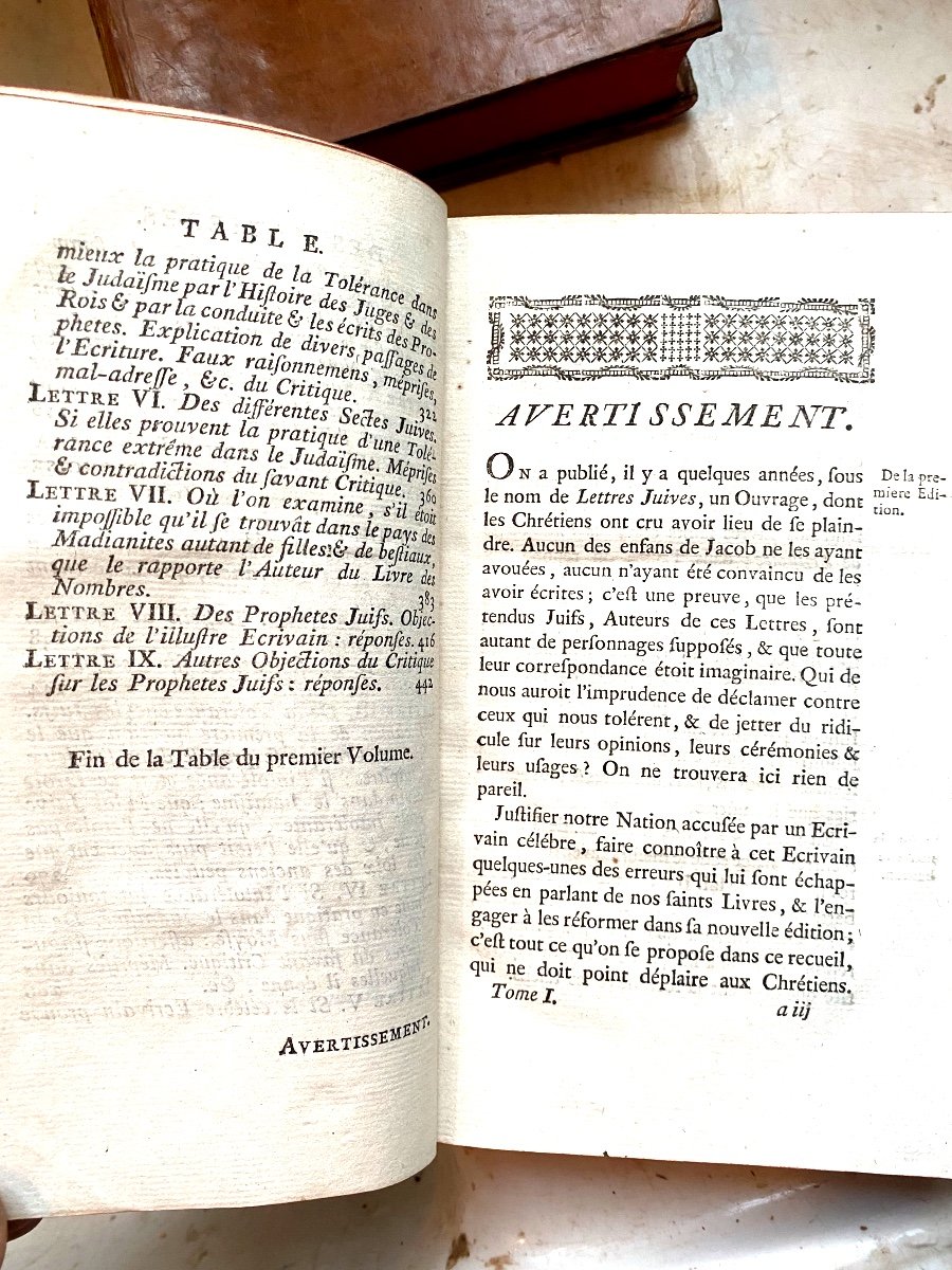  Lettres De Quelques Juifs Portugais Et Allemands à M. De Voltaire , 2 Vol. In 8 . Ant. Guenée.-photo-3