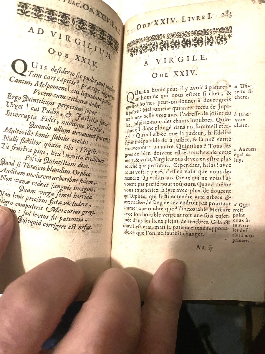 3 Beaux Vol. "remarques Critique Sur Les Oeuvres d'Horace" Nouv. Trad. Par Dacier à Paris 1681.-photo-3