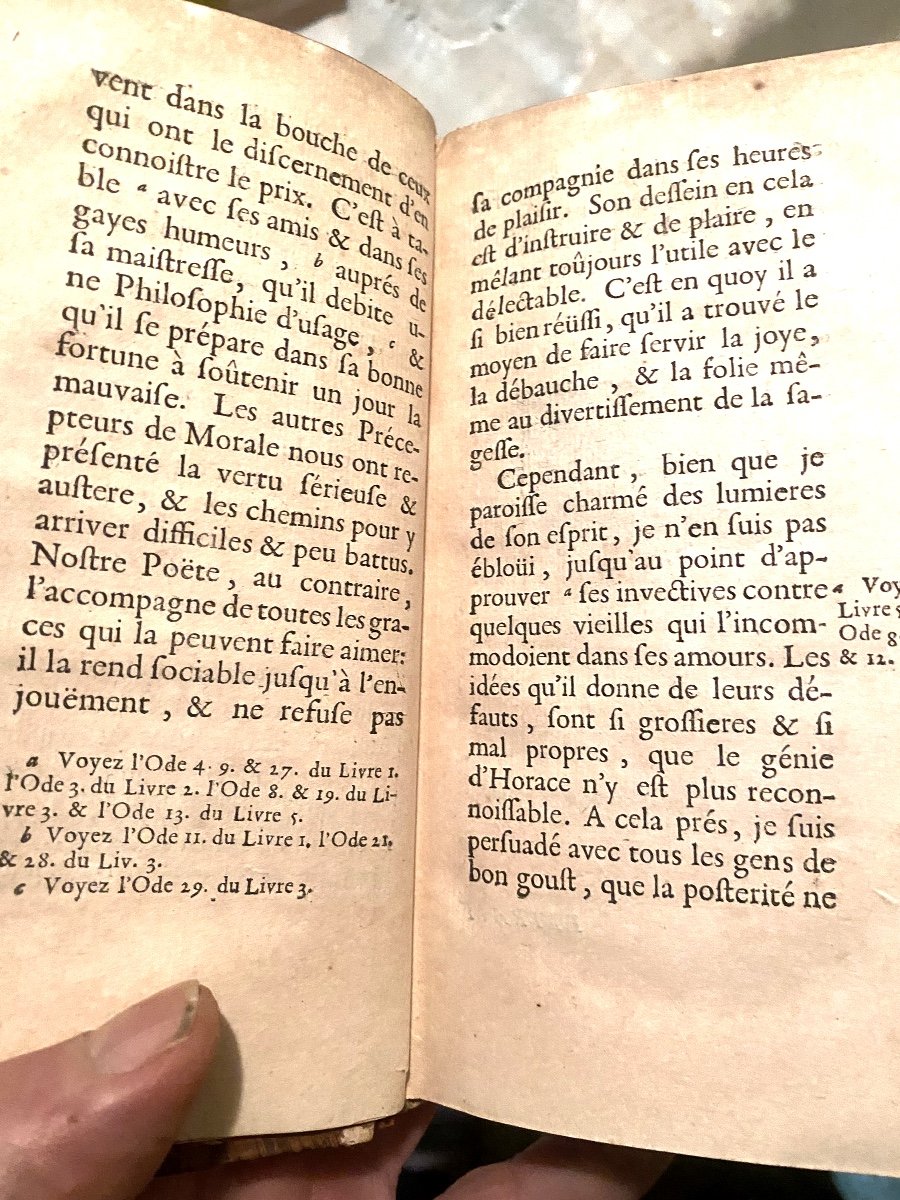 3 Beaux Vol. "remarques Critique Sur Les Oeuvres d'Horace" Nouv. Trad. Par Dacier à Paris 1681.-photo-7