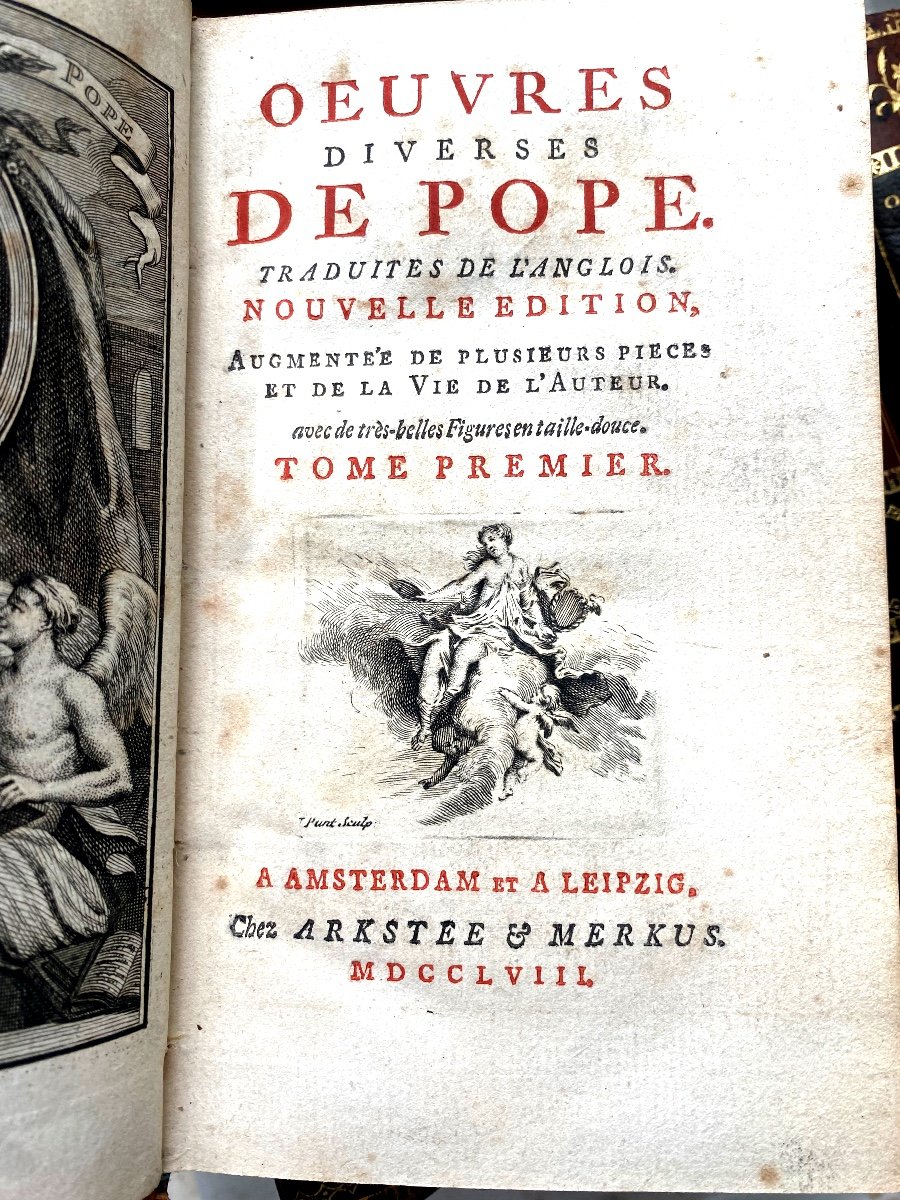 Belle Série ; 7vol. In 12 ."oeuvres Diverses De Pope , Traduites De l'Anglais Amsterdam &. 1758-photo-2