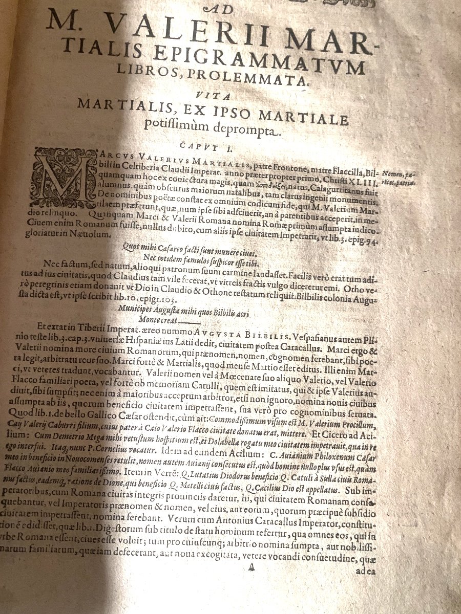 Splendide In-folio De 1626 En Velin Blanc Frappé à Froid  M. Valerii Martialis à Mongvntiae-photo-4