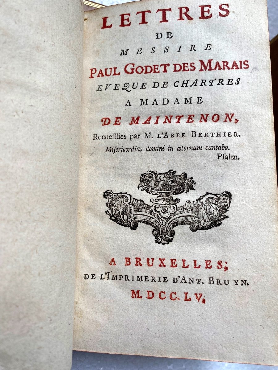 Exceptional Baroque Binding In Glossy Blonde Calfskin "letters Of Madame De Maintenon, 9 Vol. 1756-photo-4