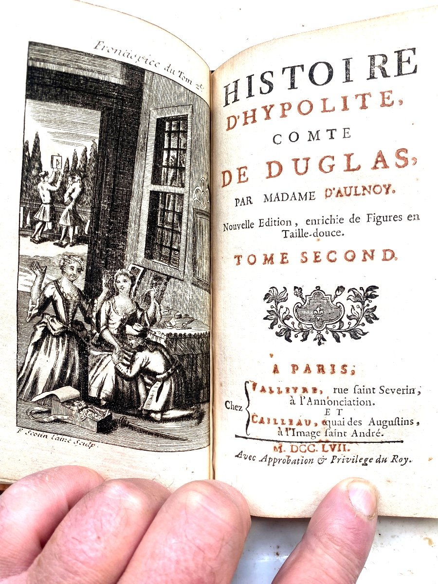 "histoire d'Hypolite Comte De Duglas " Par Mad. d'Aulnoy ,beau Volume In 12 Illustré Paris 1757-photo-5