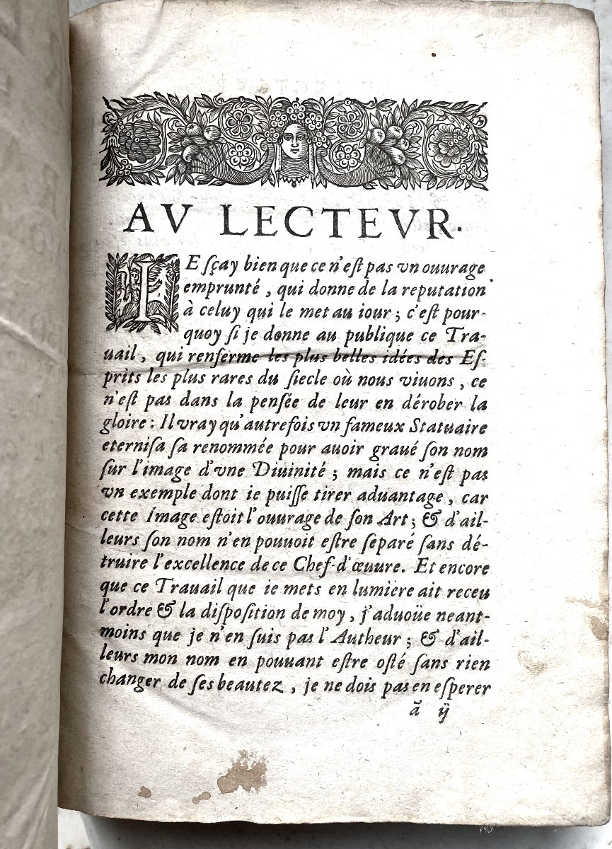 Dans Sa Belle Reliure De 1654 De Format In4 : Trésor Des Harangues Remontrances Et Oraisons ...-photo-4