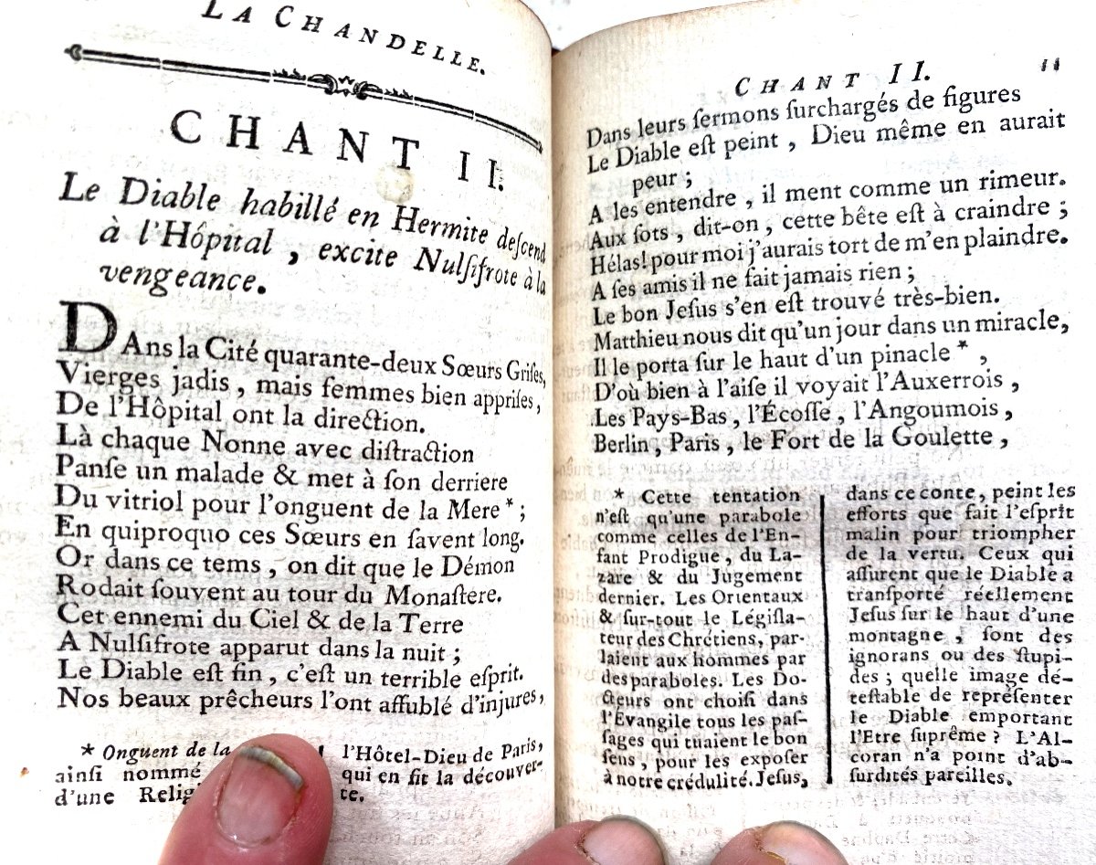 Etrennes Aux Gens d'Eglise ,ou "la Chandelle d'Arras" Poëme Héroi-comique En XVIII Chants. 1766-photo-3