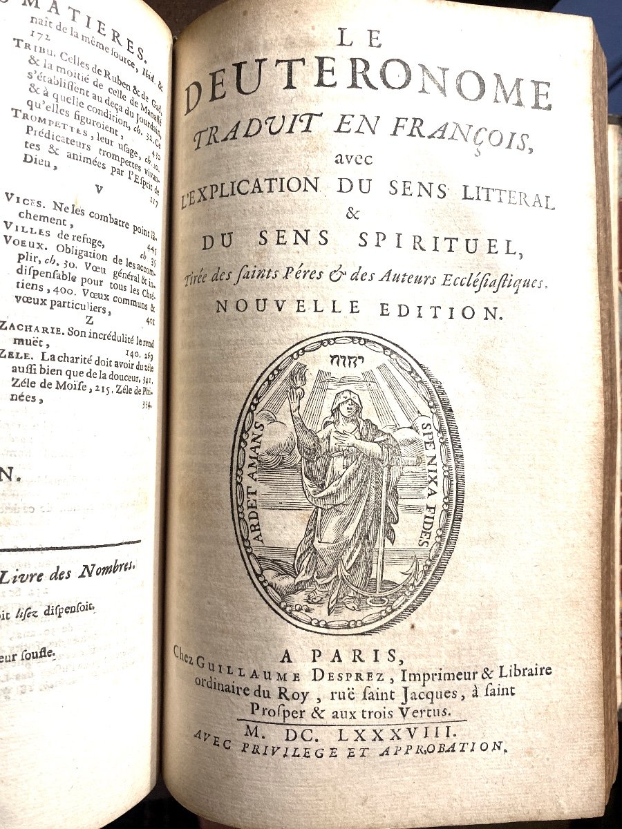 " Les Nombres " ,"le Deuteronome Traduits En Français Lemaistre De Sacy .  Paris.. Desprez 1688-photo-4