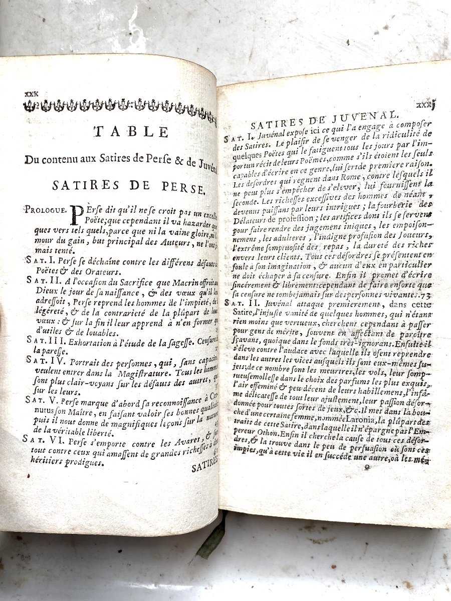 "traduction Des Satires De Perse Et De Juvénal" Par Le Révérend Père Tarteron ; Beau Vol. In 12-photo-2