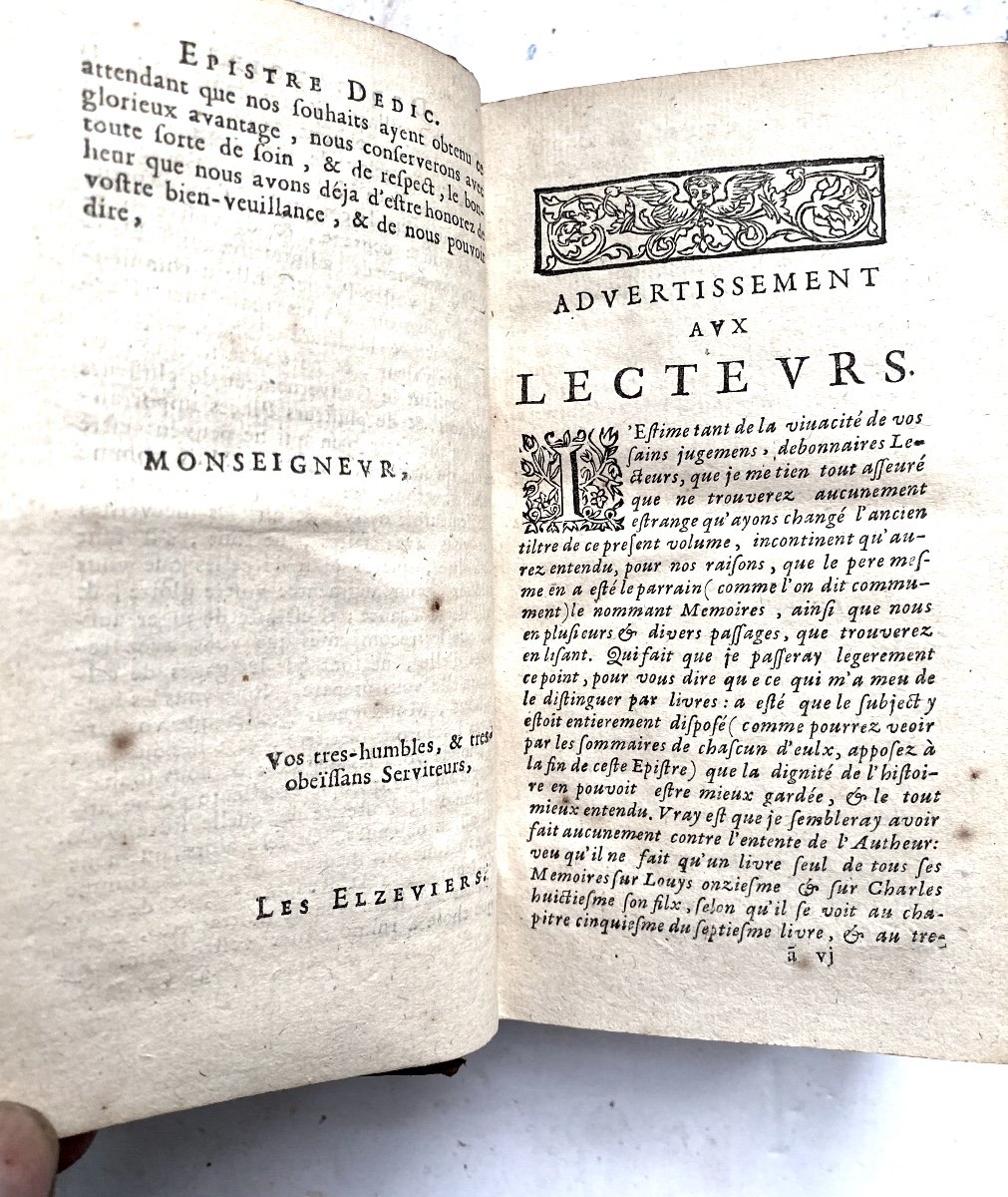 Un Fort Volume In12 De1661, à Paris "les Mémoires De Messire Philippe De Commines Sr d'Argenton-photo-2