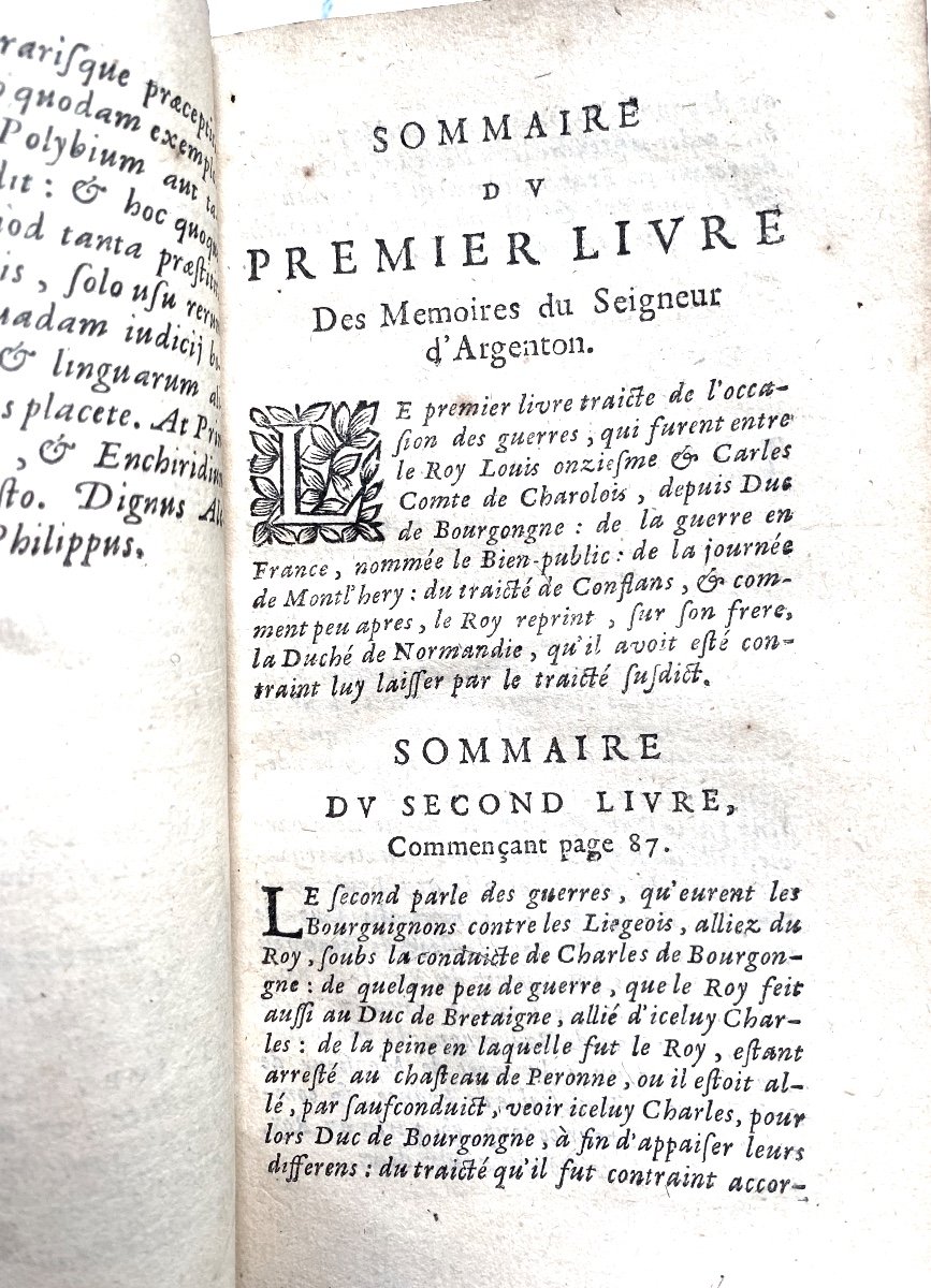 Un Fort Volume In12 De1661, à Paris "les Mémoires De Messire Philippe De Commines Sr d'Argenton-photo-3