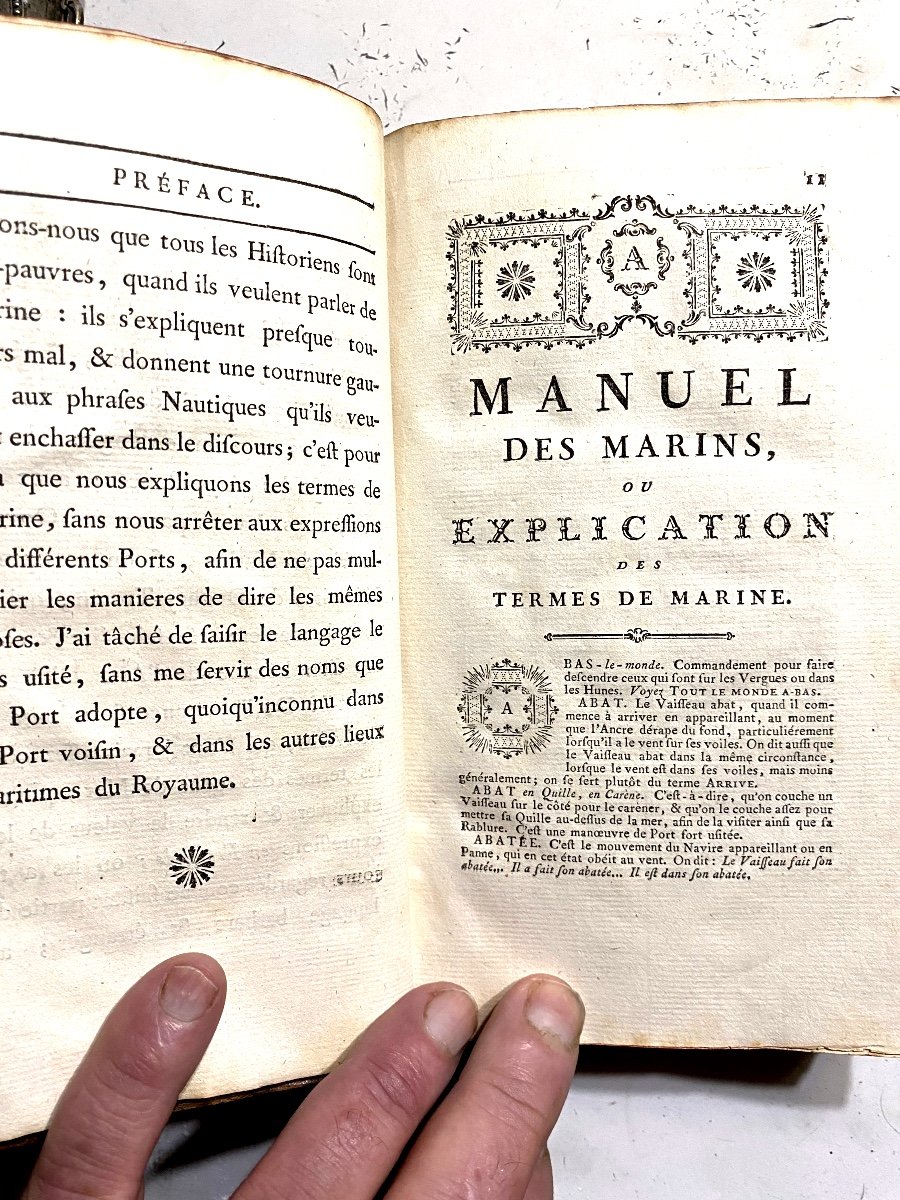 Manuel Des Marins Où Explication Des Termes De Marine, Par Mr Bourdé . Imprimé à Vannes En 1773-photo-8