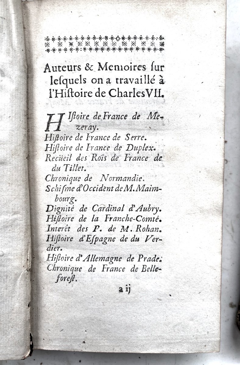  Belle "Histoire De Charles VII" En Deux Volumes In 12 . A Paris , Quai Des Augustins 1754-photo-2