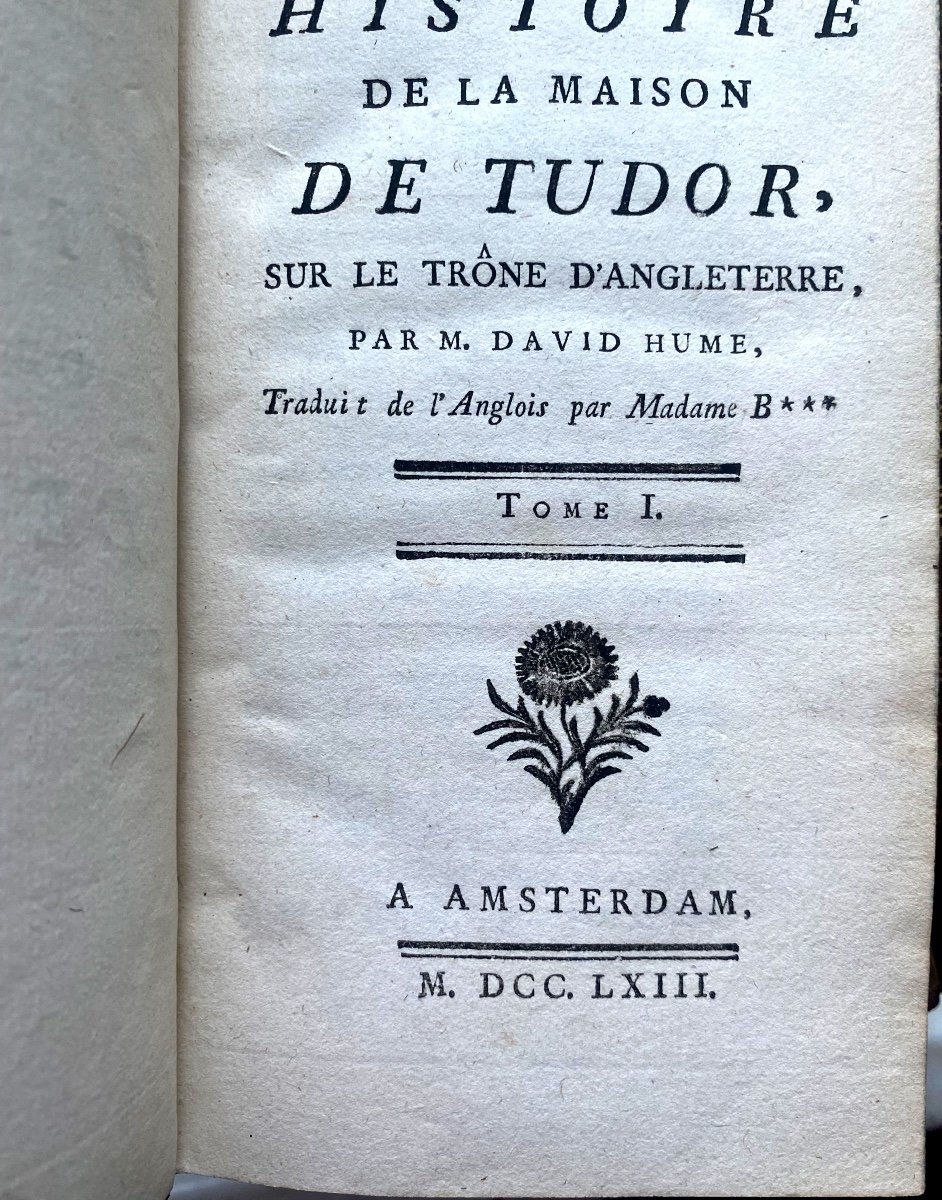 De La Bibliothèque De La Princesse De Condé "Histoire De La Maison De Tudor Par David Hume 1763-photo-4