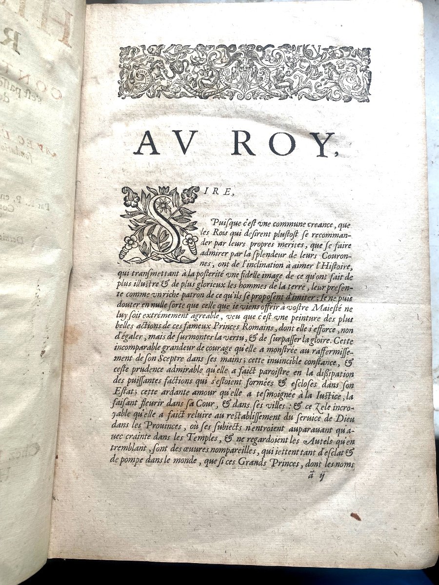 Superbe Infolio De 1637 ,  à Paris , Histoire Romaine" Par F.n. Coeffeteau , Chez N. & J. Coste-photo-1