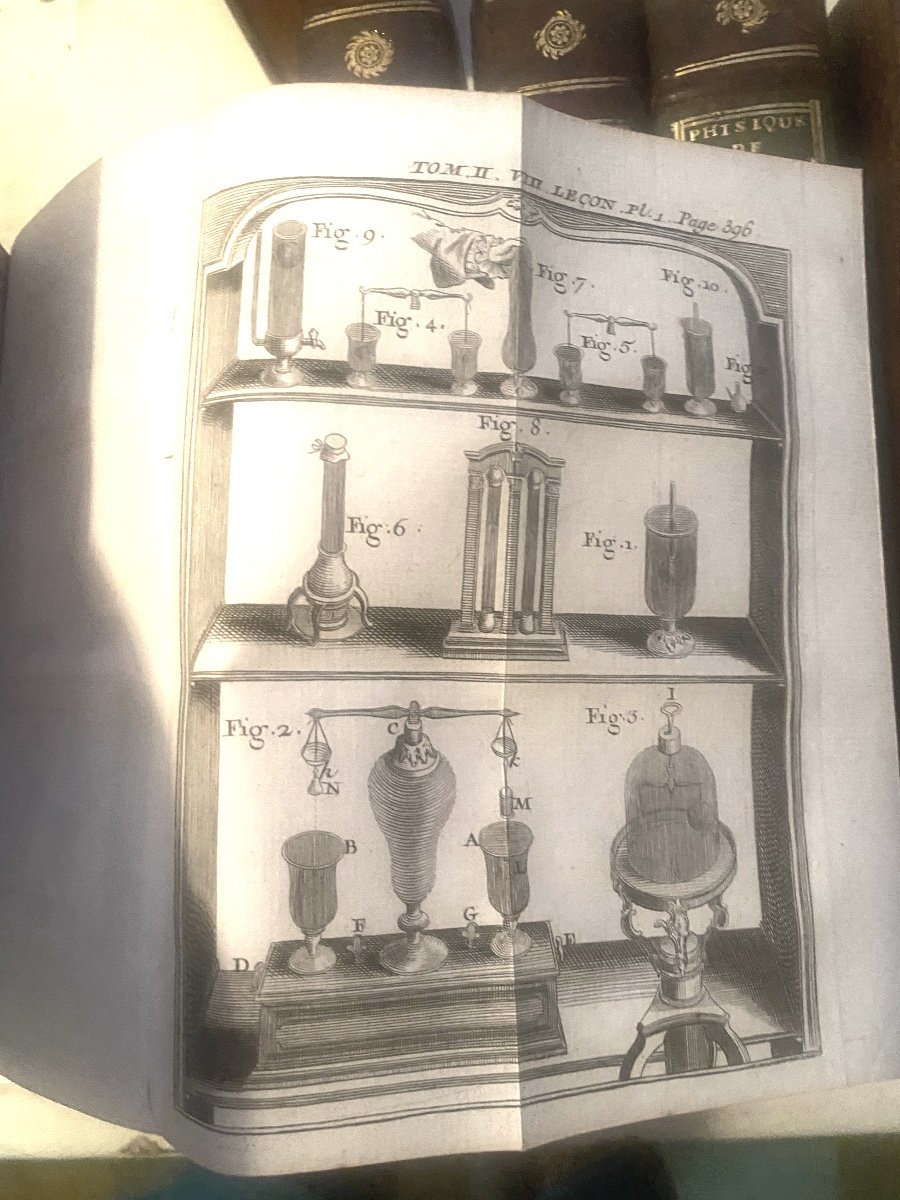 Six Beaux Volumes In 12 . A Paris 1773 ," Leçons De Physique Expérimentale" Par M. l'Abbé -photo-3