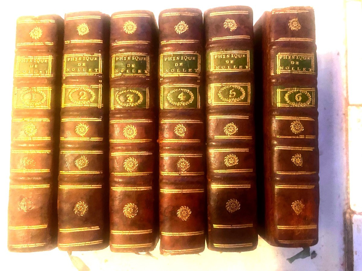 Six Beaux Volumes In 12 . A Paris 1773 ," Leçons De Physique Expérimentale" Par M. l'Abbé 