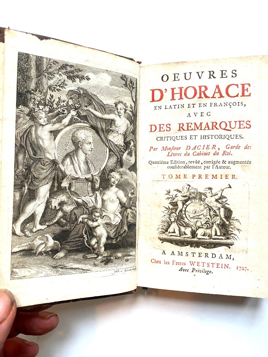 Magnificent Series In 10 Vols. "works Of Horace;; With Notes, Mr Dacier; Amsterdam. 1727-photo-2