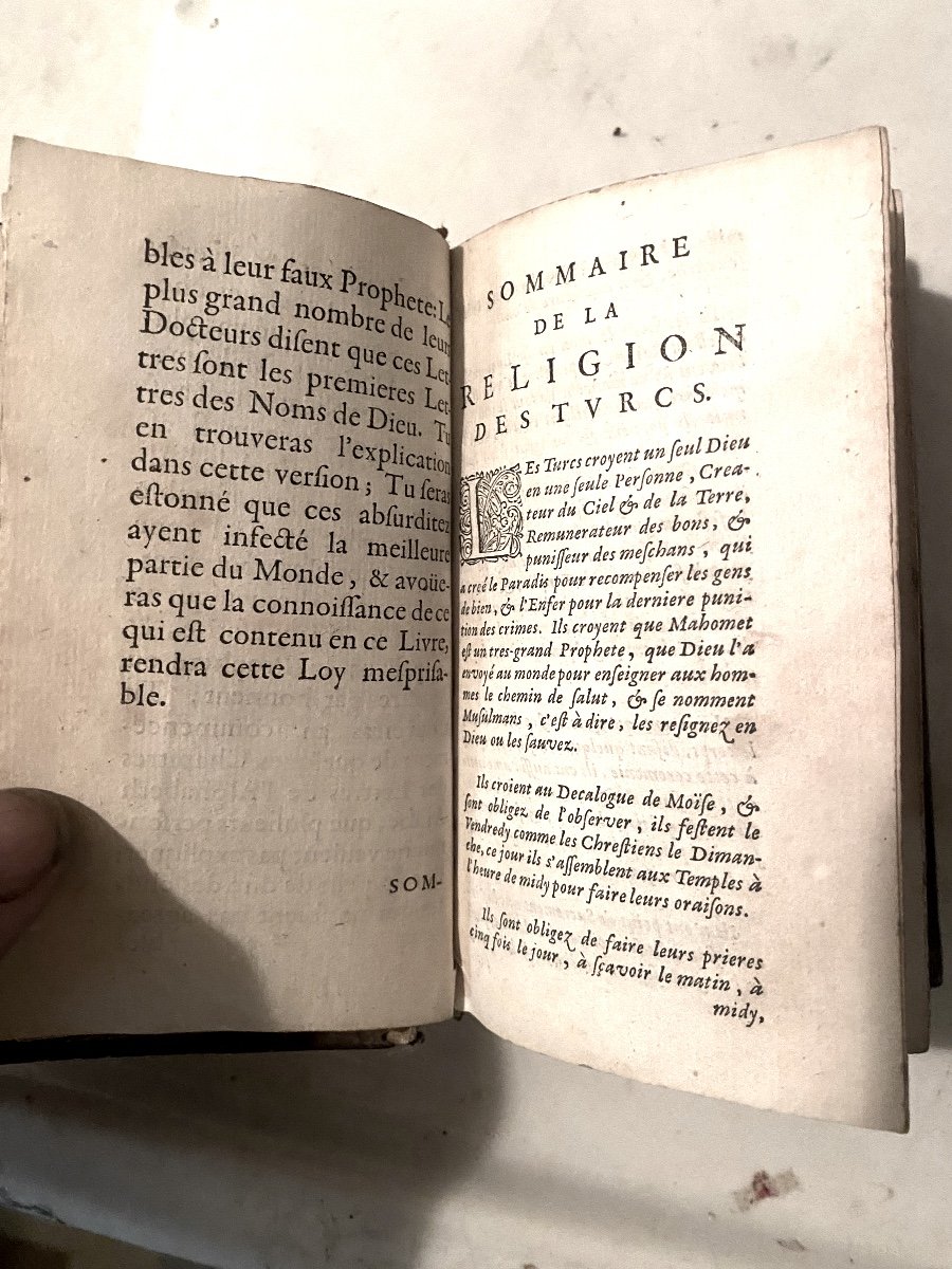  Rare:" l'Alcoran De Mahomet" . Translaté d'Arabe En Français Par Le Sieur Du Ryer , Paris 1649-photo-5