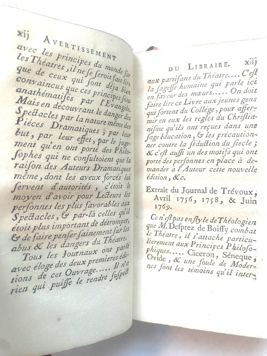 Beau Volume En Deux Tomes: "lettres De M. Desprez De Boissy Sur Les Spectacles" . Paris . 1771.-photo-7