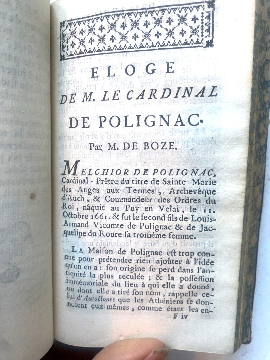 l'Anti-lucrèce , Poëme Sur La Religion Naturelle Composé Par M. Le Cardinal De Polignac . 1754.-photo-6