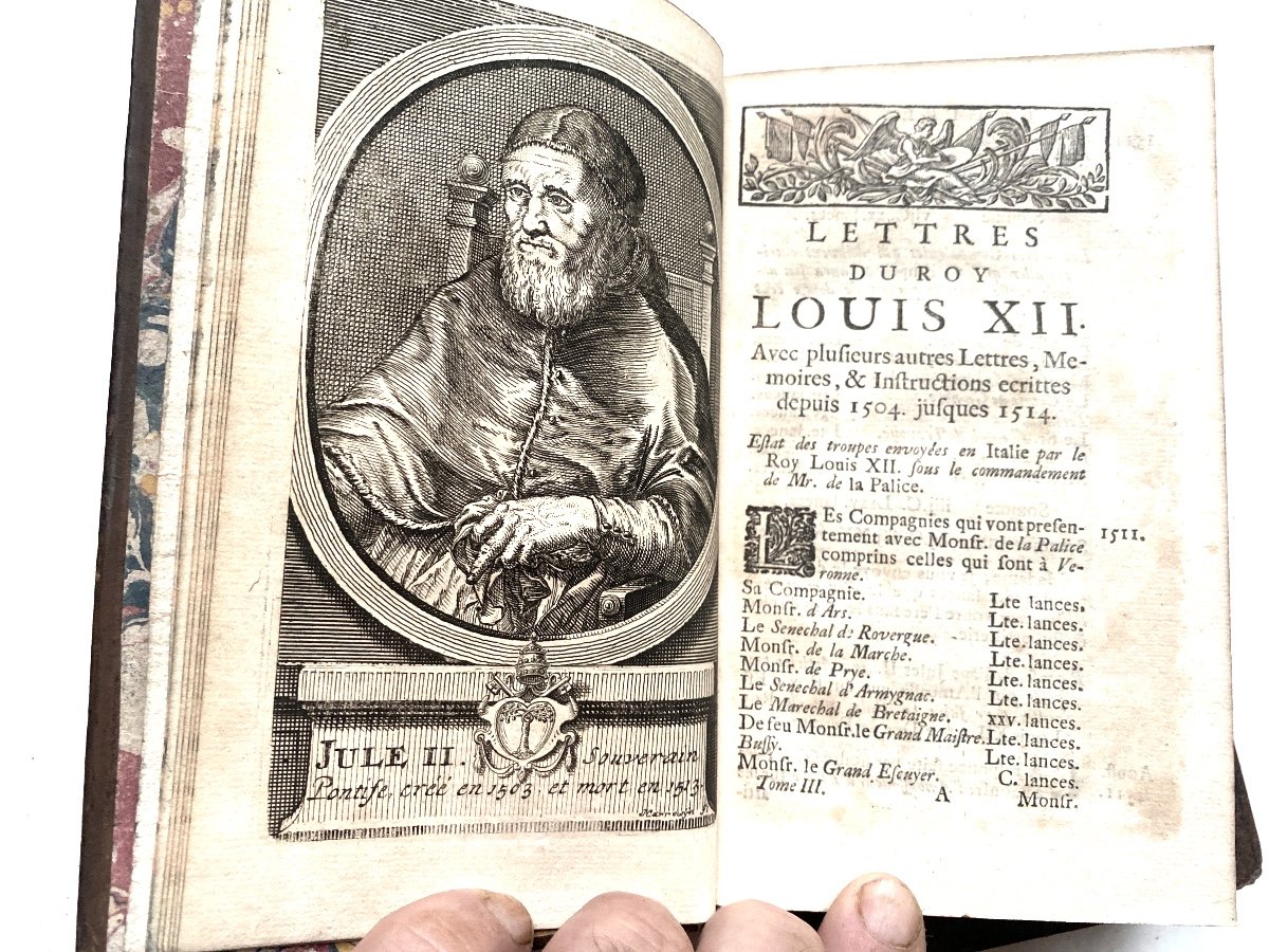 Bel Exemplaire 4 Vol. In 12 . Aux Armes :"Lettres Du Roy Louis XII Et Du Cardinal G. d'Amboise"-photo-2