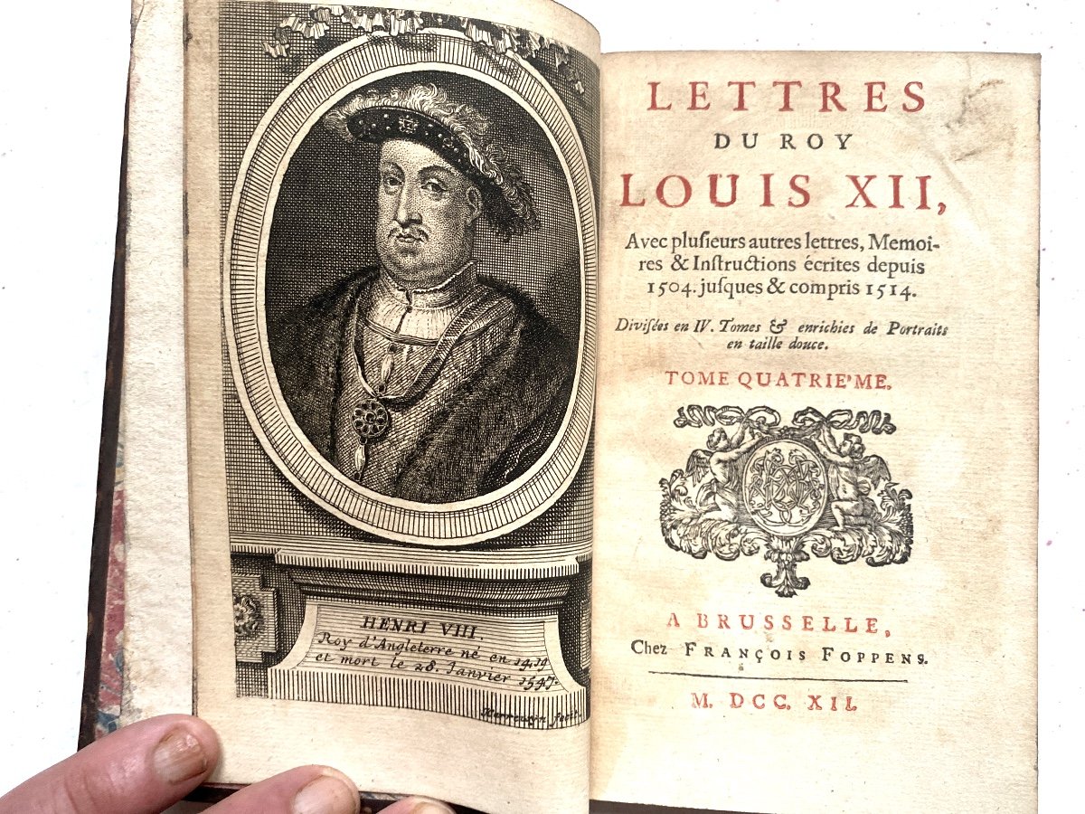 Bel Exemplaire 4 Vol. In 12 . Aux Armes :"Lettres Du Roy Louis XII Et Du Cardinal G. d'Amboise"-photo-4