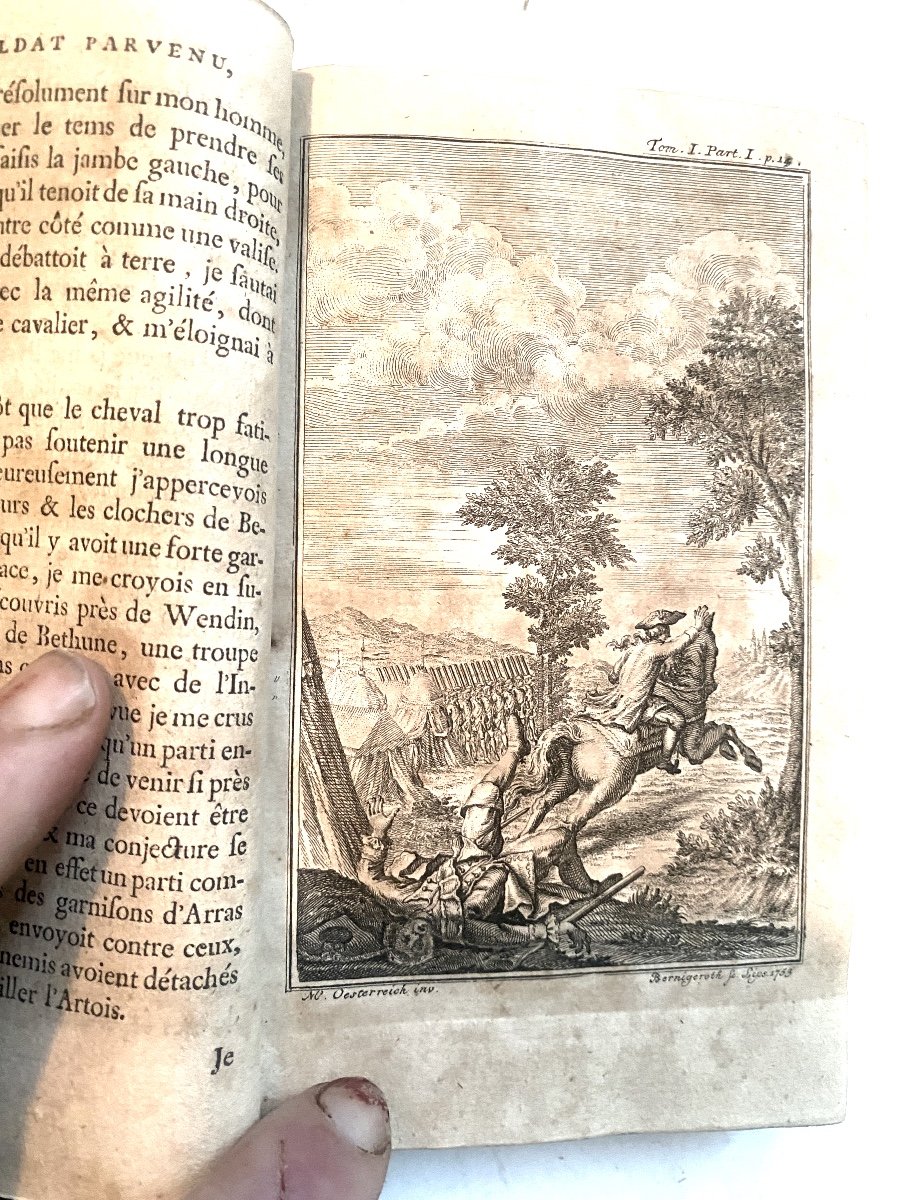 2 Vol. In 12 " Le Soldat Parvenu Ou Mémoires Et Aventures De Mr De Verval " . A Dresde ,1758-photo-1