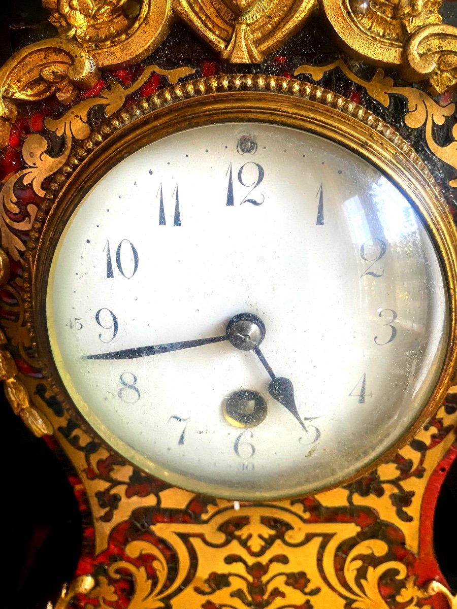 Charming Louis XV Library Cartel, 19th In Red Tortoiseshell And Copper Ornamented With Bronze-photo-2