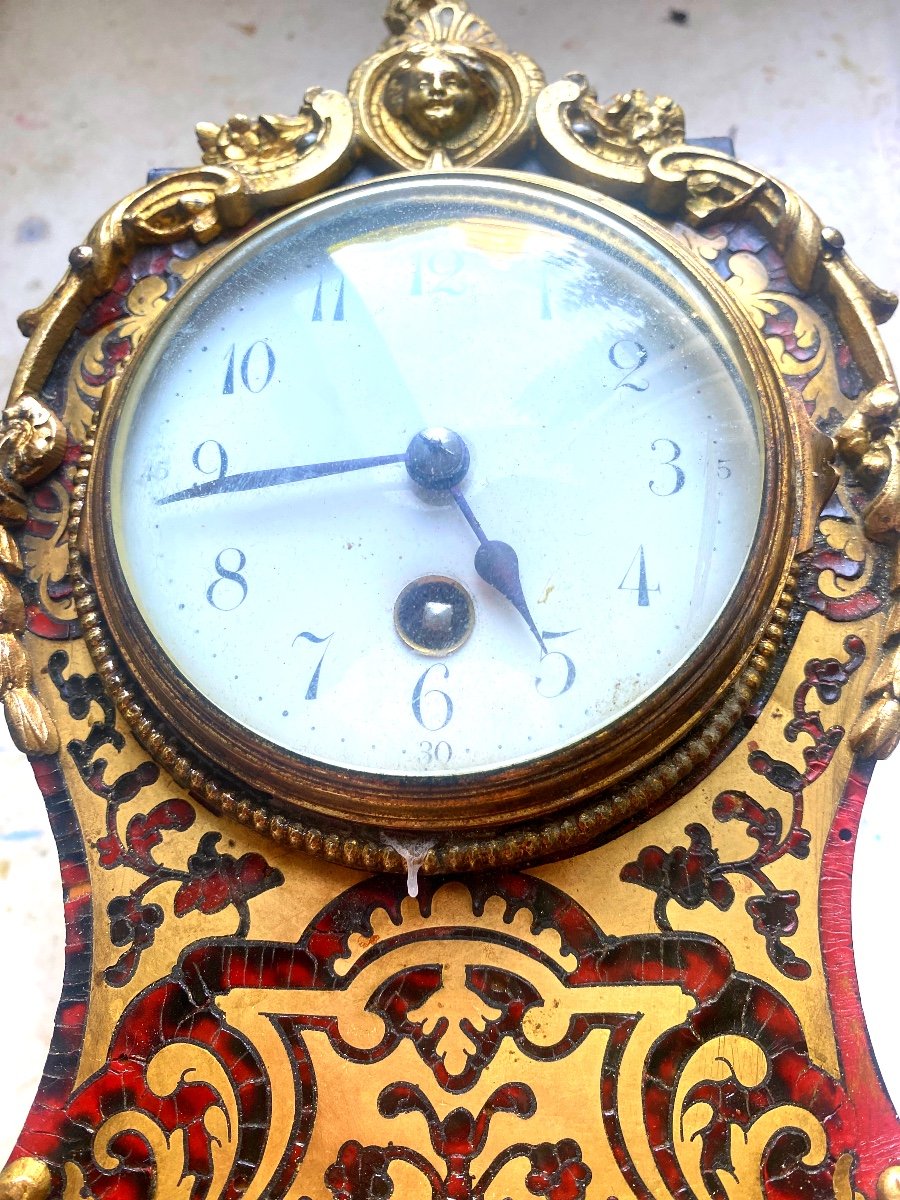 Charming Louis XV Library Cartel, 19th In Red Tortoiseshell And Copper Ornamented With Bronze-photo-8