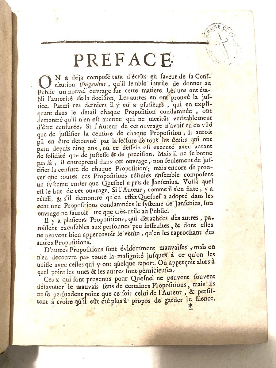 1 Vol In 4 : "le Système Entier De Jansénius Et Des Jansénistes Renouvellé"  Par Quesnel. 1719.-photo-1