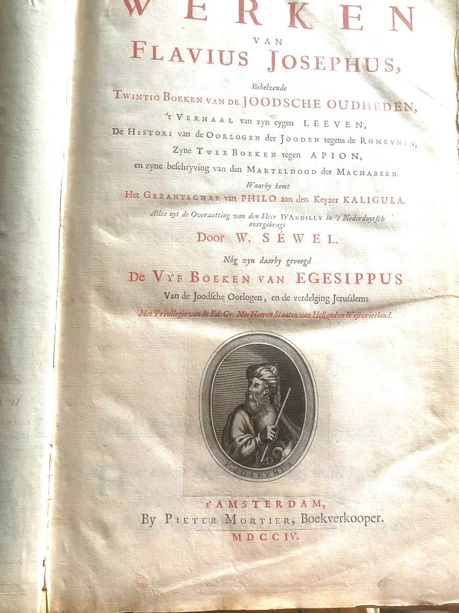 Precious In Folio Illustrated In White Vellum: "flavius Josephus Jan Luyken Alle De Werken". 1704-photo-3