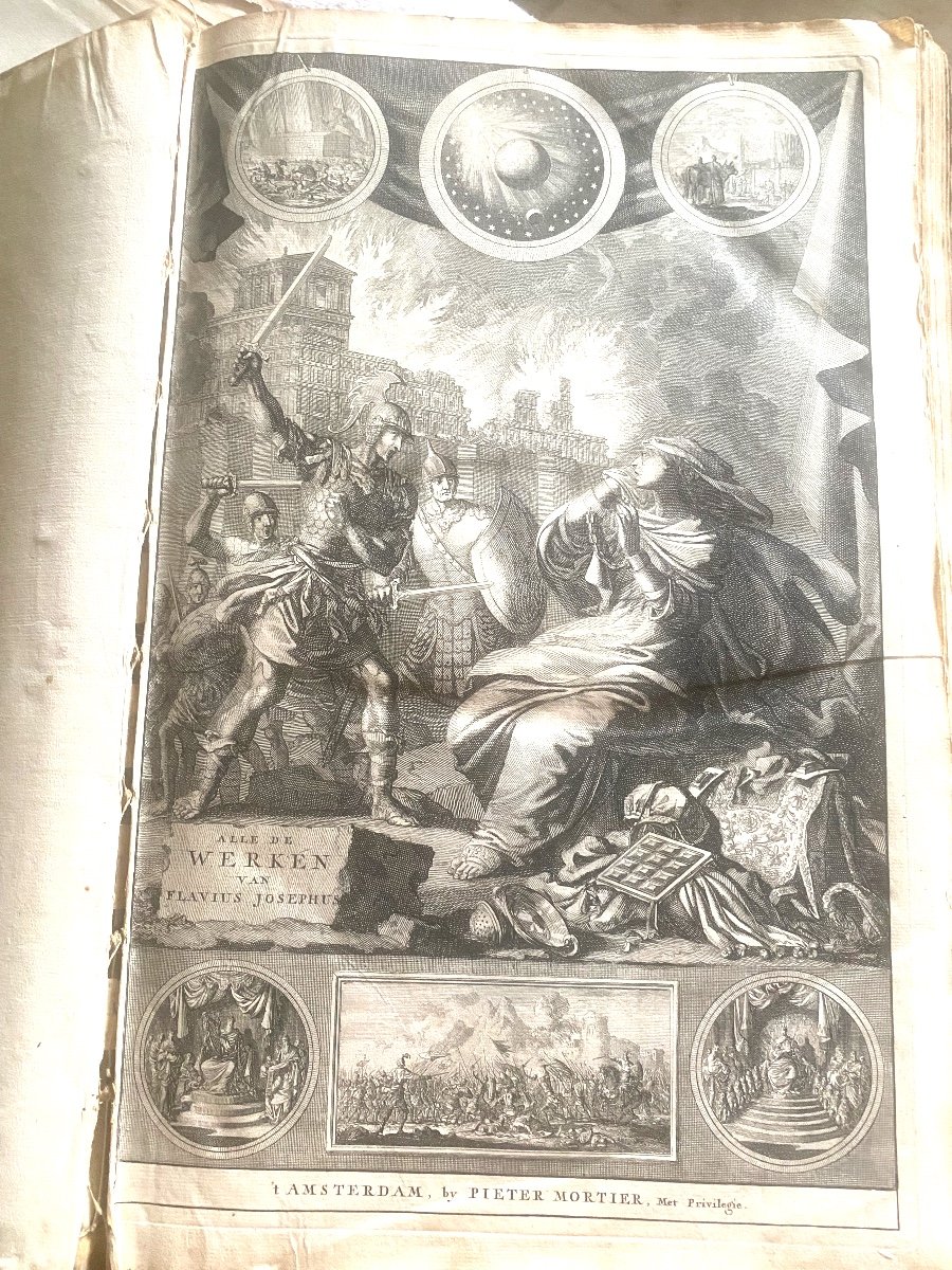 Precious In Folio Illustrated In White Vellum: "flavius Josephus Jan Luyken Alle De Werken". 1704-photo-4