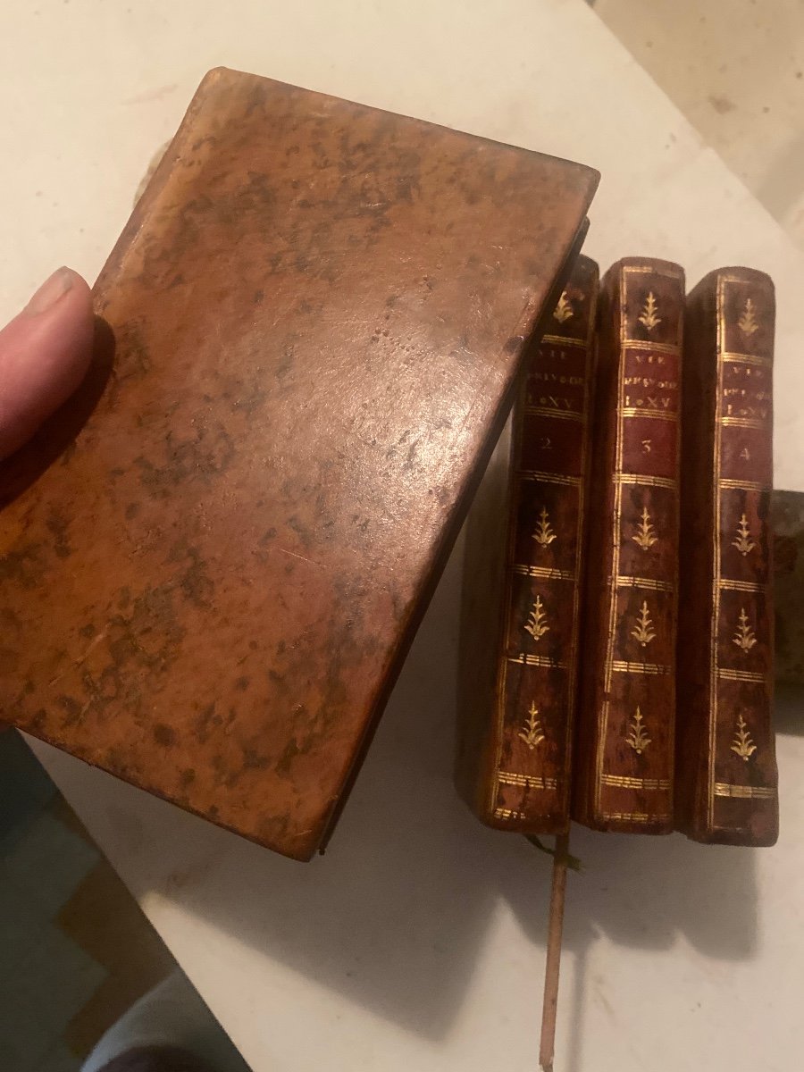 4 Beaux Volumes In 12 Plein Veau Glacé De 1781 "vie Privée De Louis XV" ( Mouffle d'Angerville)-photo-2