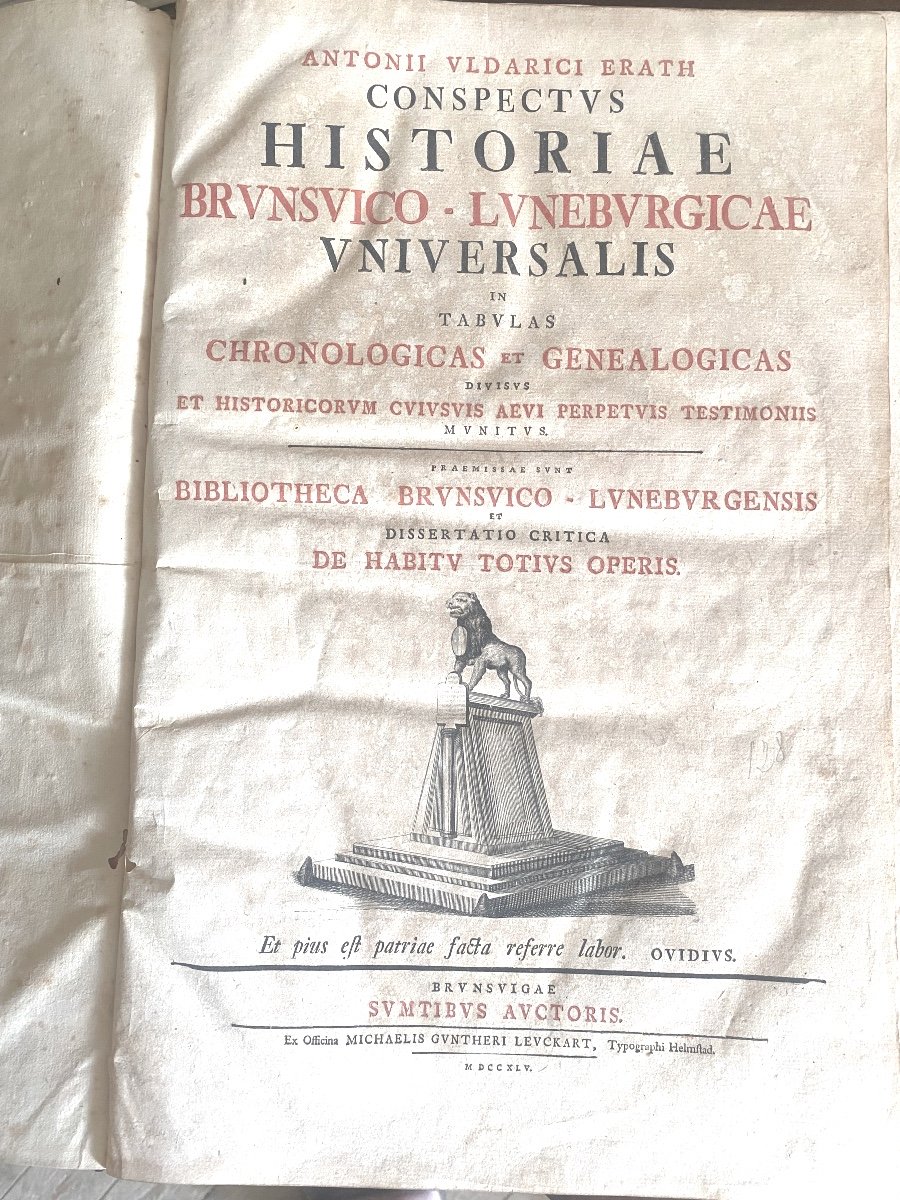 Rare In Plano De 1745  : "Conspectus Historiae BRVNSVICO . LVNEBVRGICAE VNIVERSALIS" Brunsvigae-photo-3