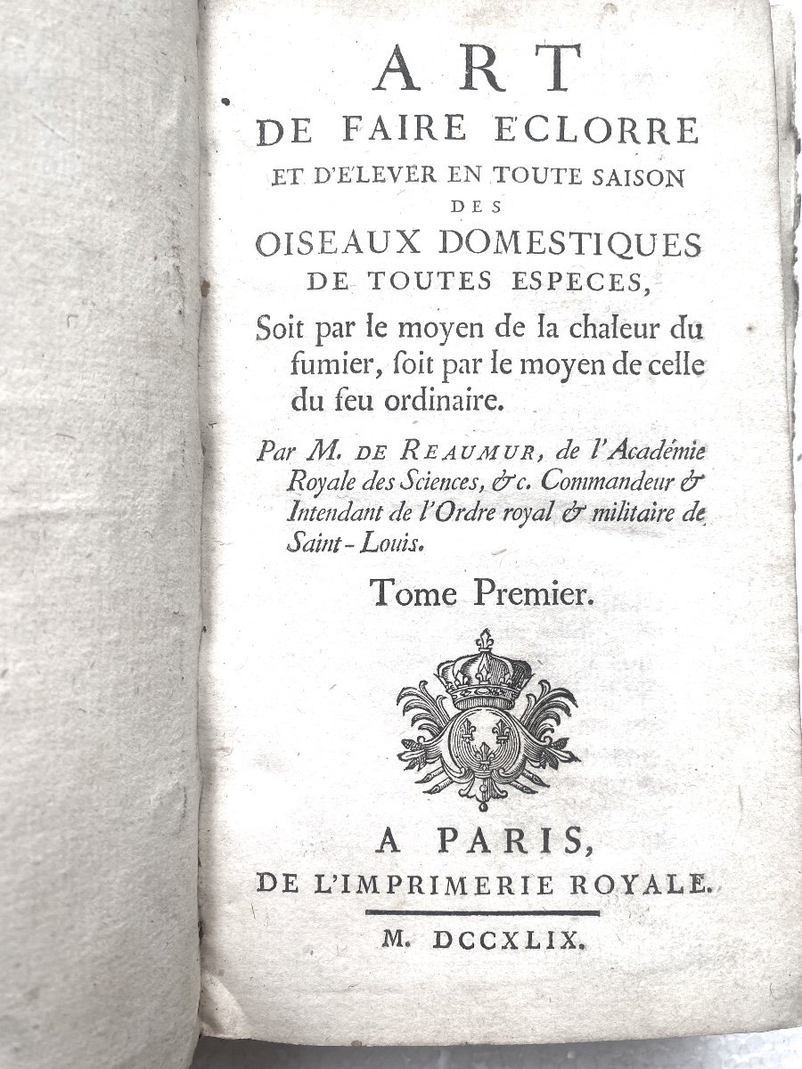 "art De Faire éclore Et d'élever En Toute Saison Des Oiseaux Domestiques".. I Vol. Maroquin 18è-photo-3