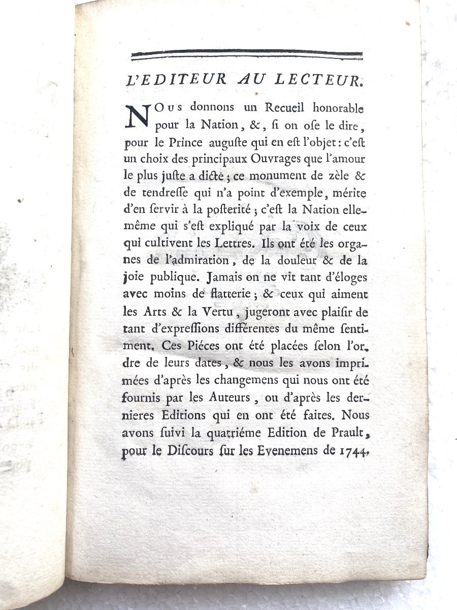 Rare Et Précieuse édition Originale De Voltaire : Recueil Des Pièces Choisies Sur Les Conquêtes-photo-1