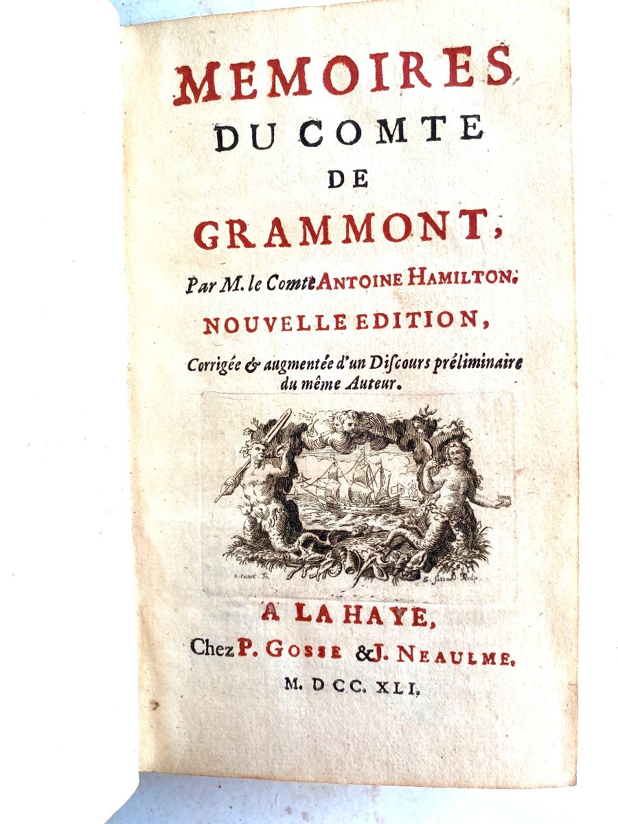 1v Vol. In 12 , Plein Veau De 1741 "mémoires Du Comte De Grammont" , Par M. Le Comte A Hamilton-photo-3