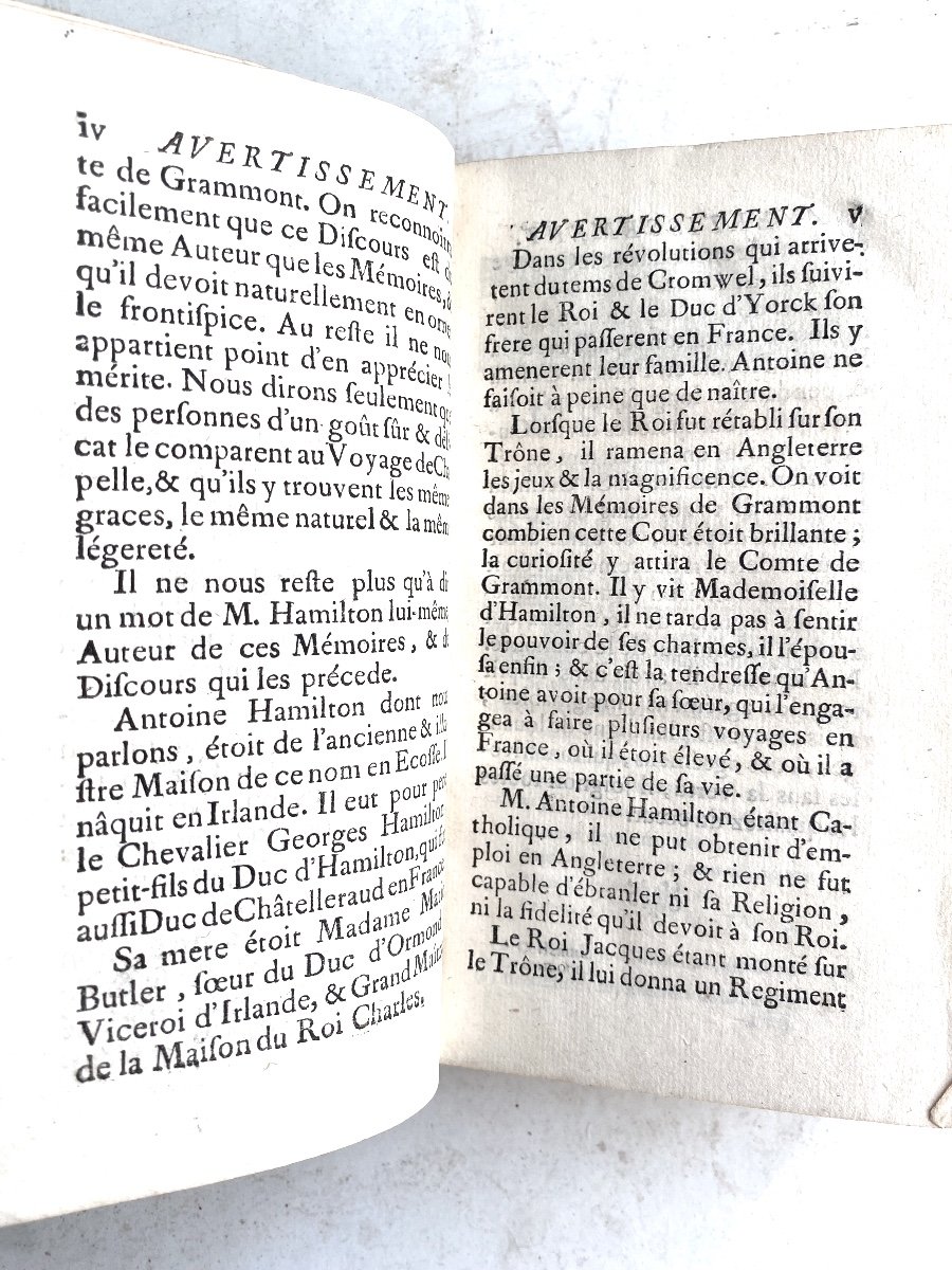 1v Vol. In 12 , Plein Veau De 1741 "mémoires Du Comte De Grammont" , Par M. Le Comte A Hamilton-photo-2