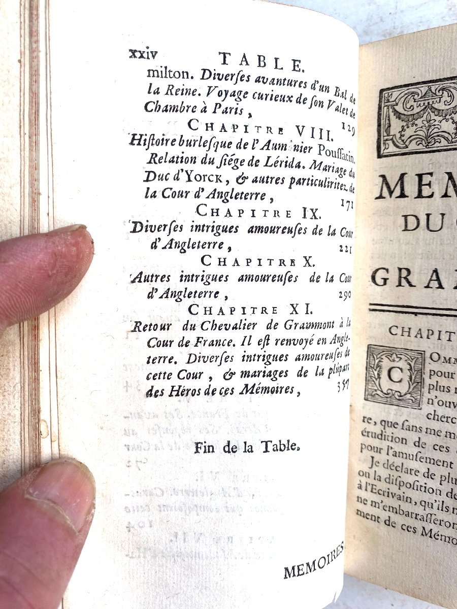 1v Vol. In 12 , Plein Veau De 1741 "mémoires Du Comte De Grammont" , Par M. Le Comte A Hamilton-photo-5