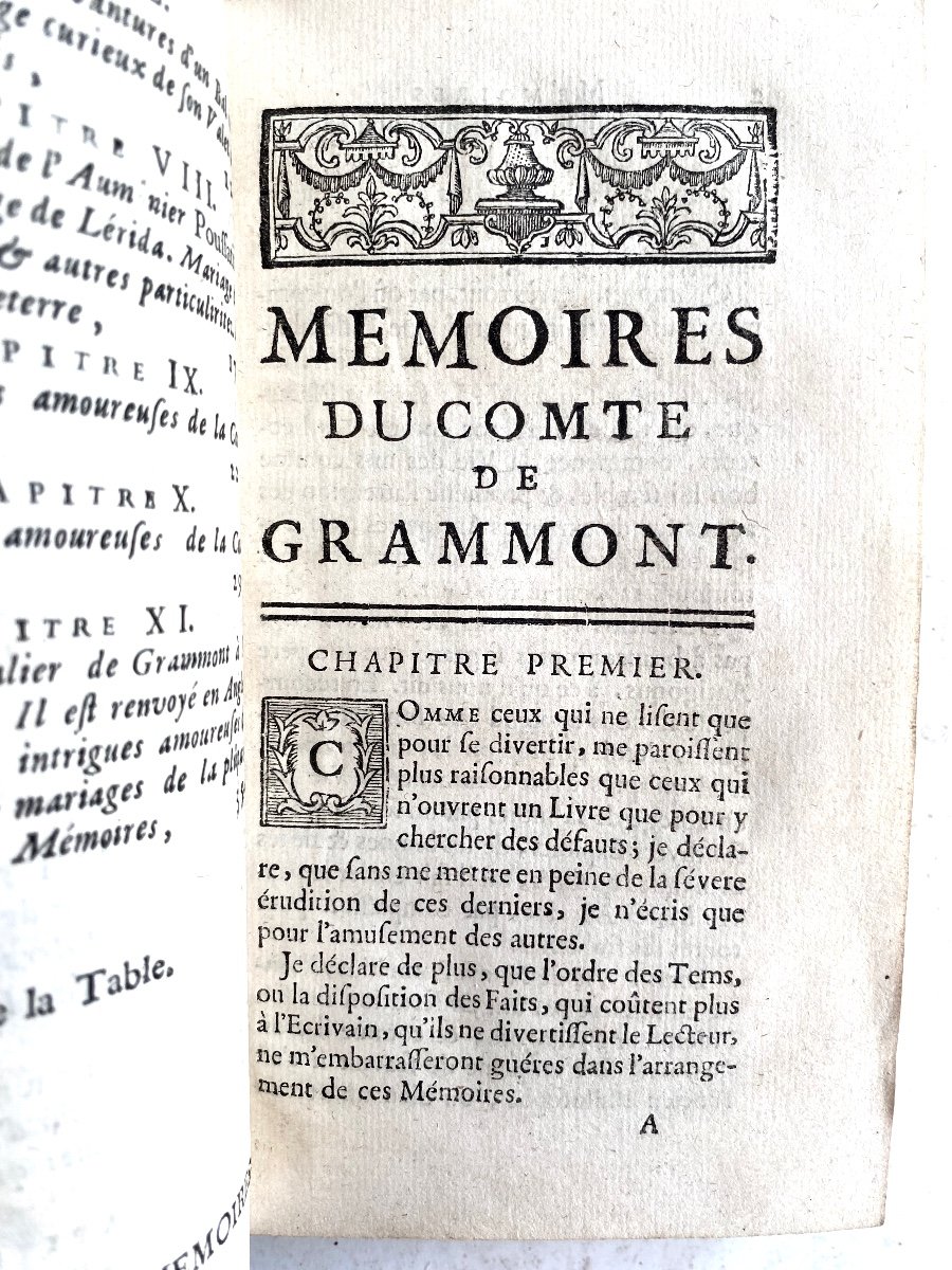 1v Vol. In 12 , Plein Veau De 1741 "mémoires Du Comte De Grammont" , Par M. Le Comte A Hamilton-photo-6