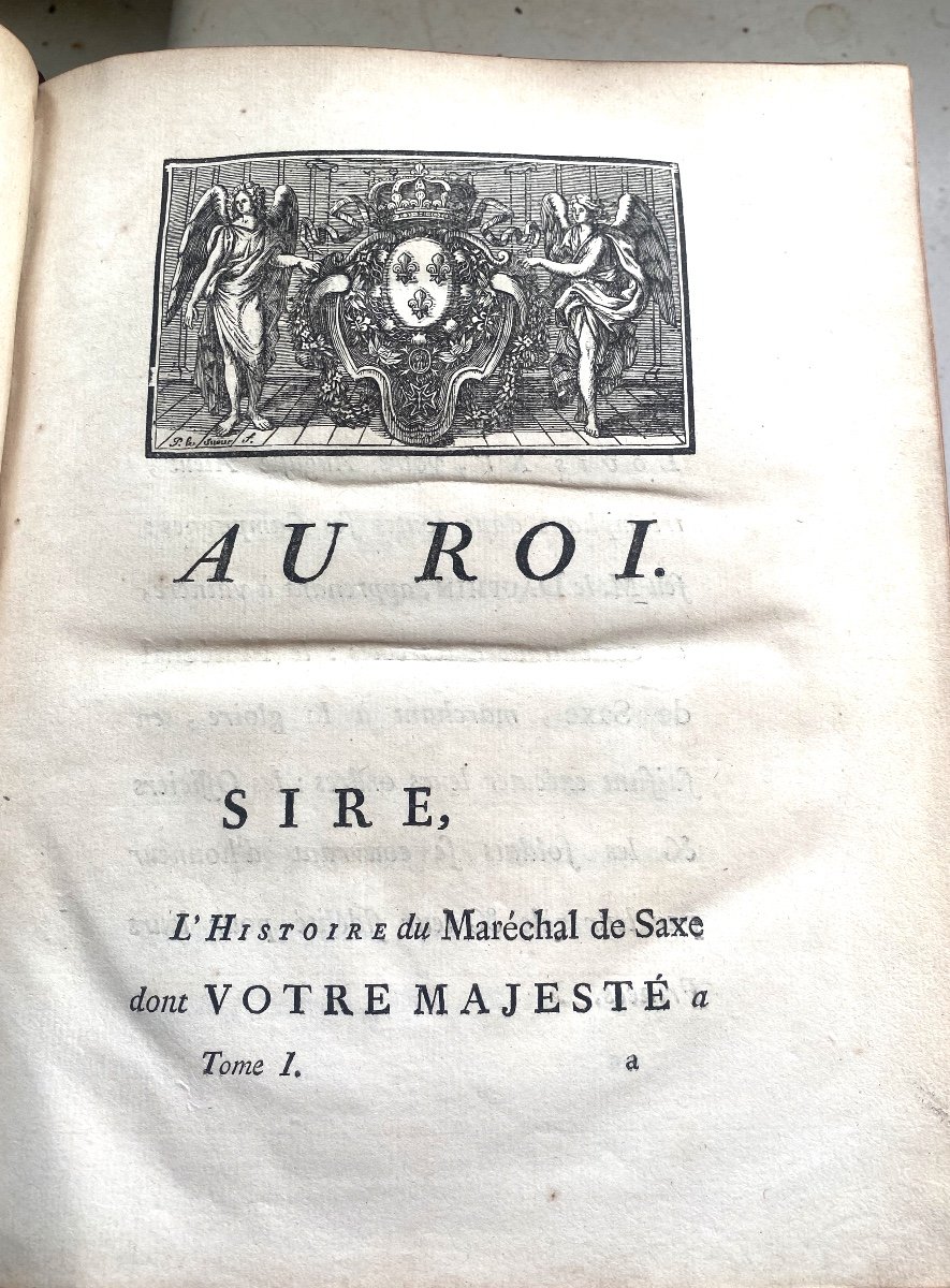 Exceptional Copy Two Large Volumes In 4 In Blond Calf History Of Maurice Count Of Saxony-photo-4