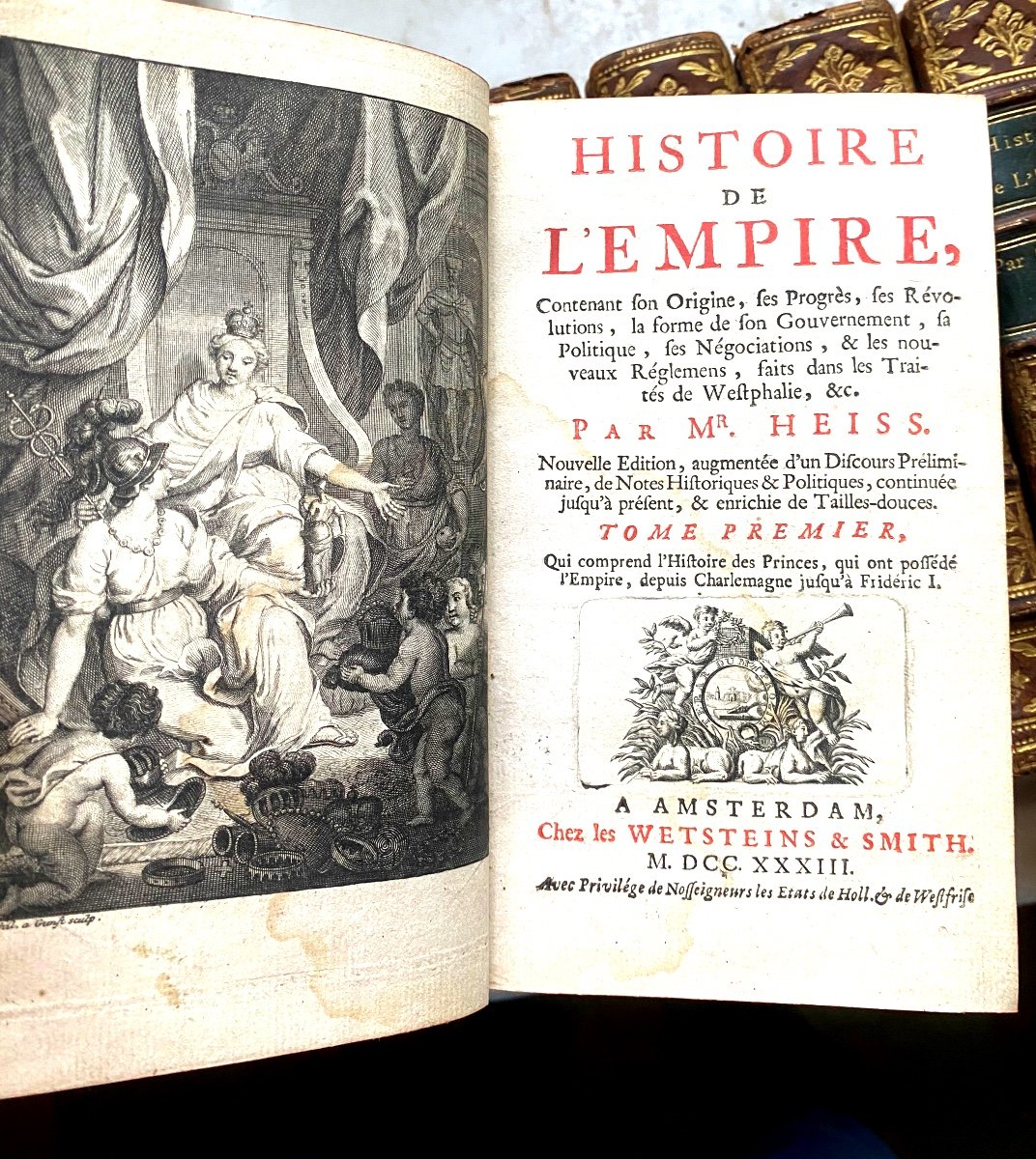 " Histoire De l'Empire", ( Allemand ) Par Mr Heiss ; 8 Beaux Volumes In 12 ; A Amsterdam . 1733-photo-3