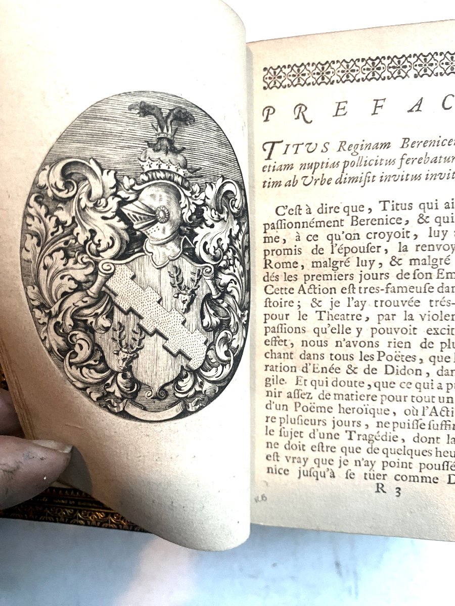 2 Magnificent Volumes; In 16 In Blue Morocco Signed From The "works Of Racine", In Amsterdam 1690-photo-1