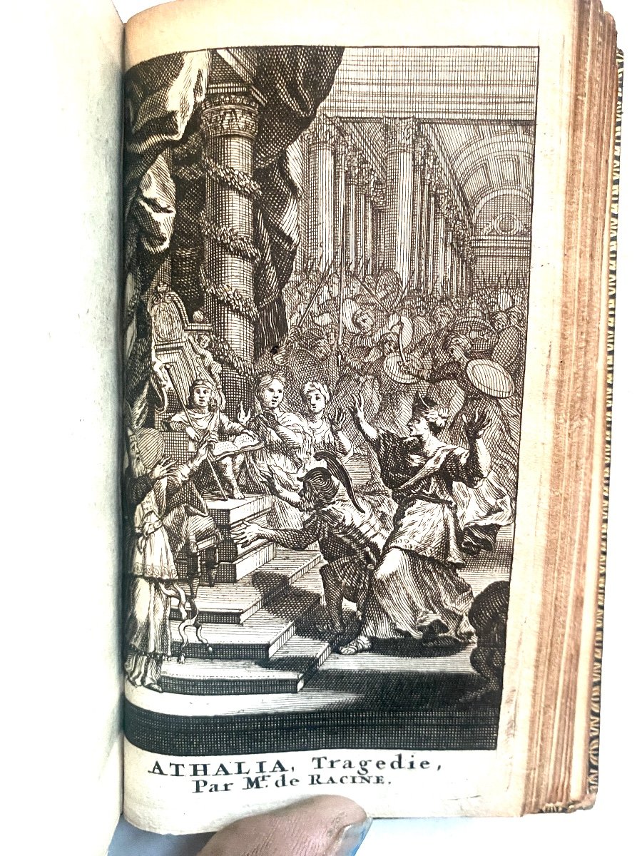 2 Magnificent Volumes; In 16 In Blue Morocco Signed From The "works Of Racine", In Amsterdam 1690-photo-7