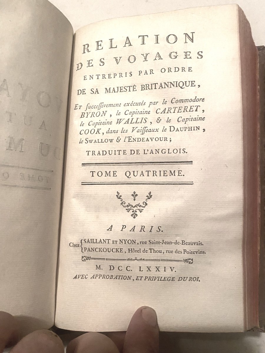 Relation Des Voyages Entrepris Par Ordre De Sa Majesté Britannique 4forts Vol. In 8 .paris 1774-photo-6