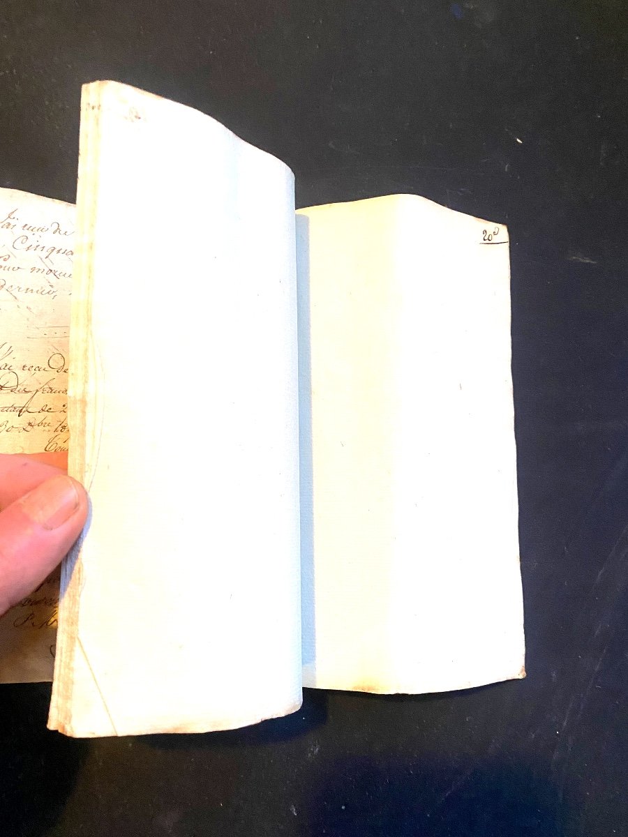 Handwritten Account Book Wallet In Vellum Written On A Flap Filled With Blank Paper From The 18th Century-photo-1