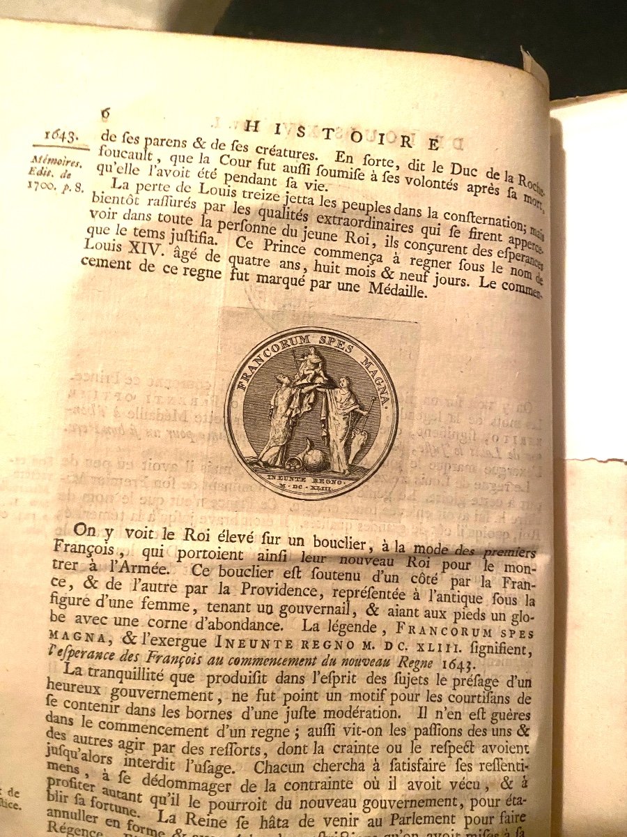 In 4 De 1740 Veau Blond Glacé "histoire De La Vie Et Du Règne De Louis XIV"; B De La Martinière-photo-4