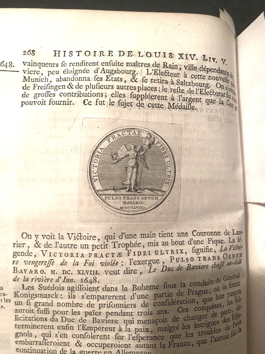 In 4 De 1740 Veau Blond Glacé "histoire De La Vie Et Du Règne De Louis XIV"; B De La Martinière-photo-5