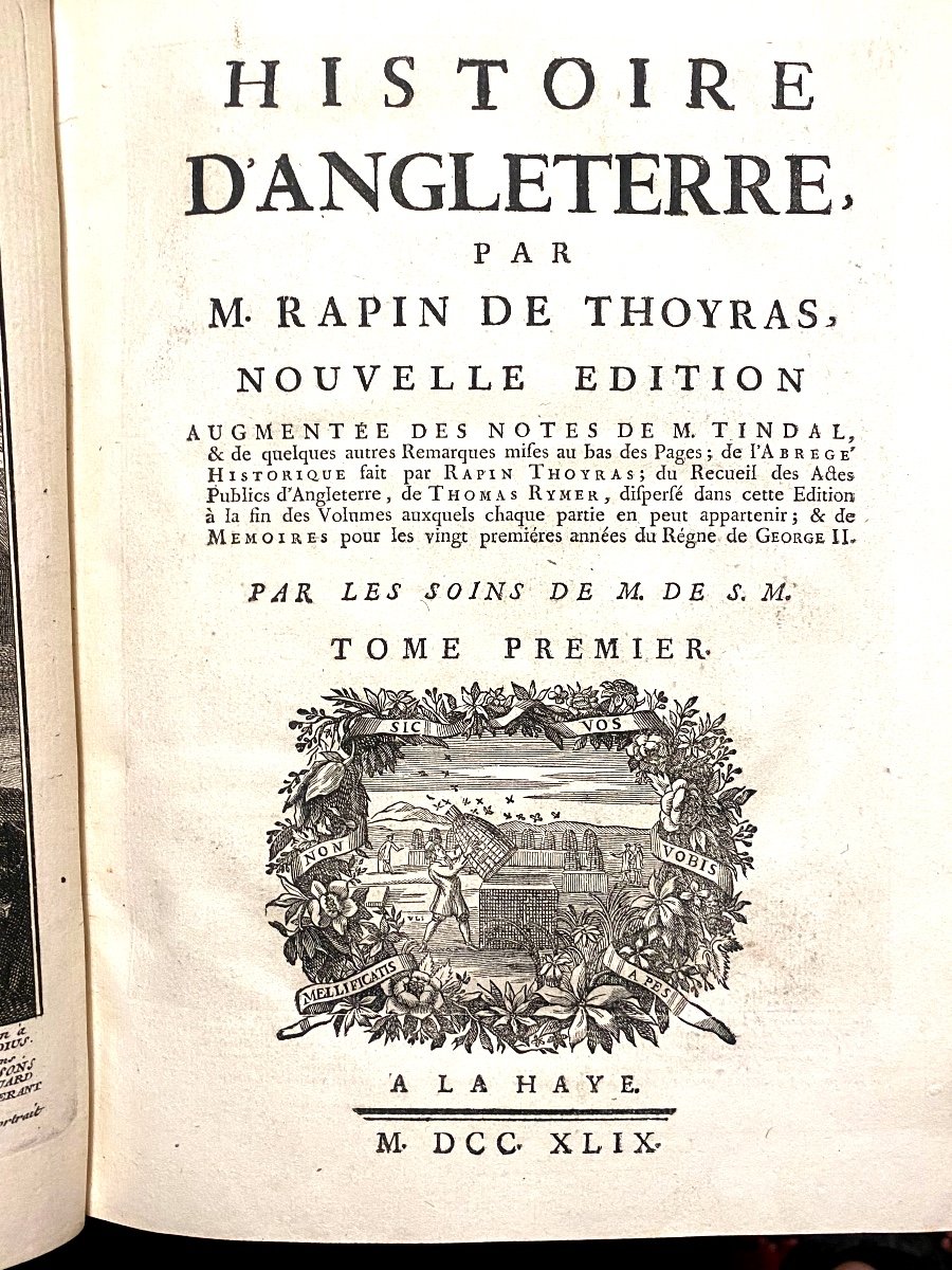 Rare A l'état De Neuf 16 Vol.in4 "histoire d'Angleterre "par M. Rapin De Thoyras  Nle .ed. 1749-photo-3