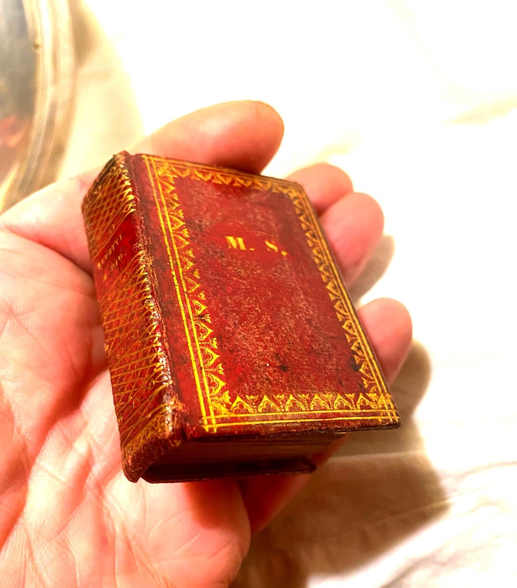 Rare And Precious Italian Miniature Book In Red Morocco "affeti A Dio", Milano Circa 1810 Emp-photo-4