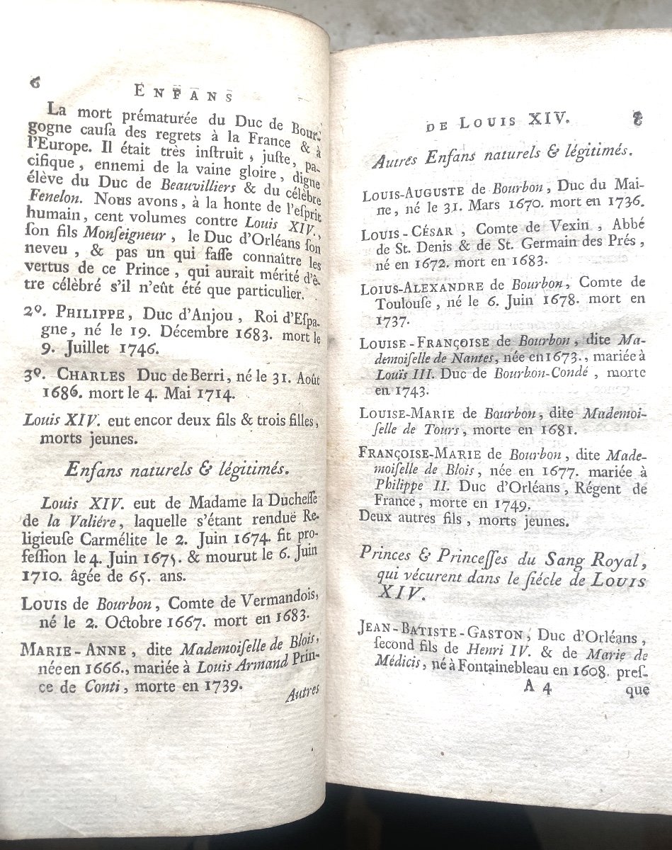 4 Volumes In 8 From 1768 "century Of Louis XIV" New Edition By Mr De Voltaire; With Louis XV-photo-2